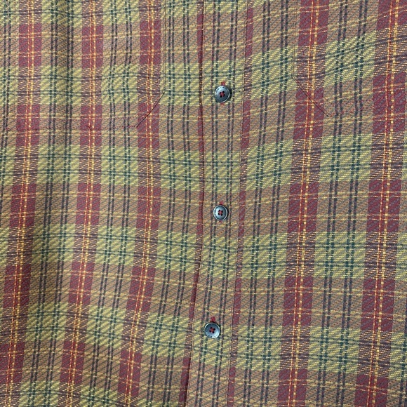 Royal Robbins Plaid Button Down Shirt Brown Red Yellow Size L Outdoor Casual - Picture 16 of 16